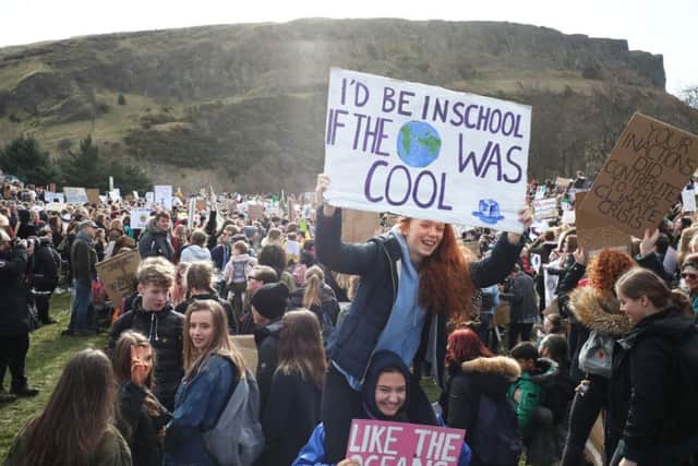 School pupils strike for greater action on global warming. Picture: Jane Barlow/PA Wire