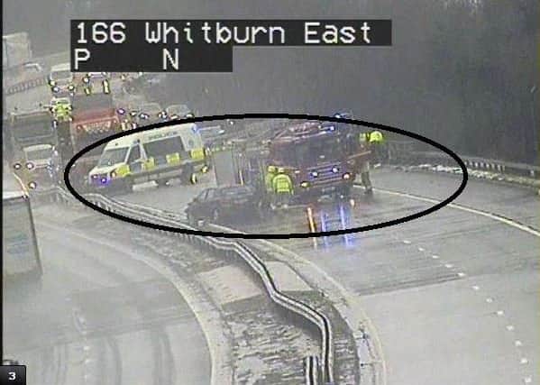 The crash occurred at around 1.15pm on Saturday. Picture: Traffic Scotland
