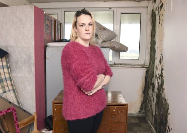 Stacey McNeill
has spoken of her disgust at having to live in a sodden flat with her walls covered in mould. Pic: Lisa Ferguson