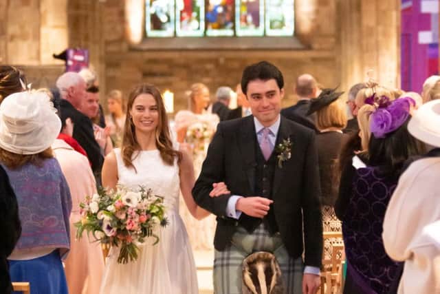 Yvonne and Hector Falconer at their wedding. Picture: TSPL
