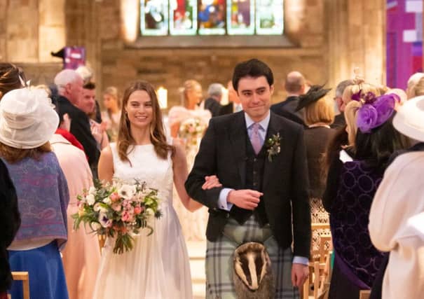 Yvonne and Hector Falconer at their wedding. Picture: TSPL