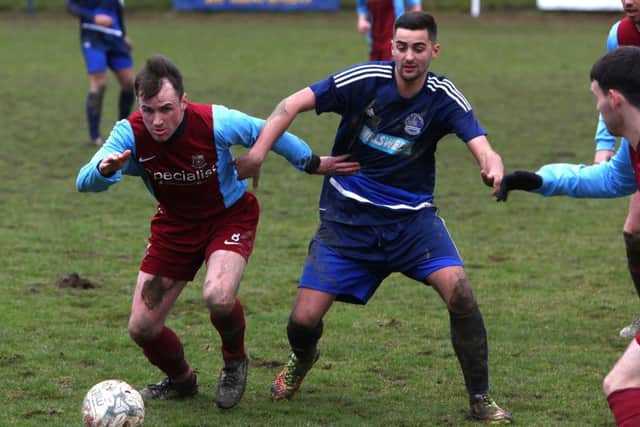 James McPartlin, left, in action for Whitehill Welfare. Pic: TSPL