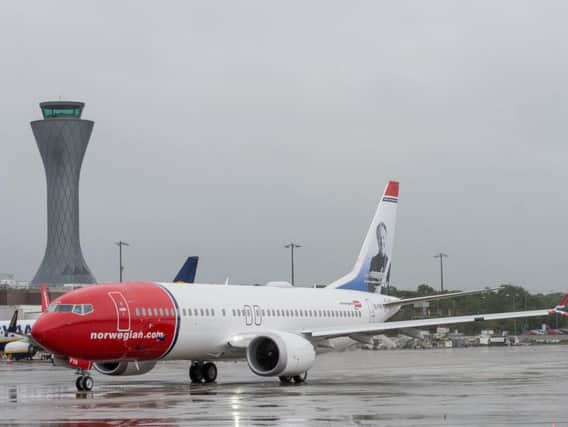 A Norwegian 737 Max remains grounded at Edinburgh Airport. Picture: Norwegian