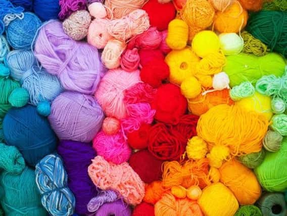 The festival showcases a variety of products including yarn, knitting, crochet