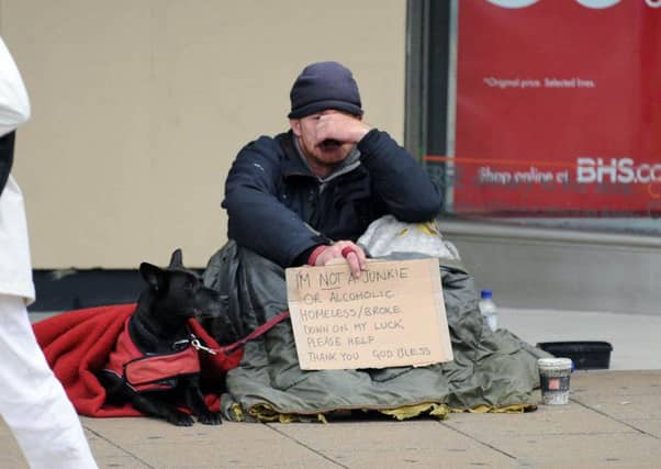 A homeless person in Edinburgh. Pic: Lisa Ferguson