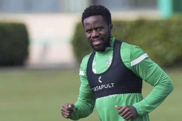 Milking it: Gael Bigirimana has revealed how a shopping trip gave him a chance in UK football. Picture: SNS Group
