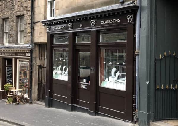 Clarksons, jewellery makers, West Bow, Edinburgh