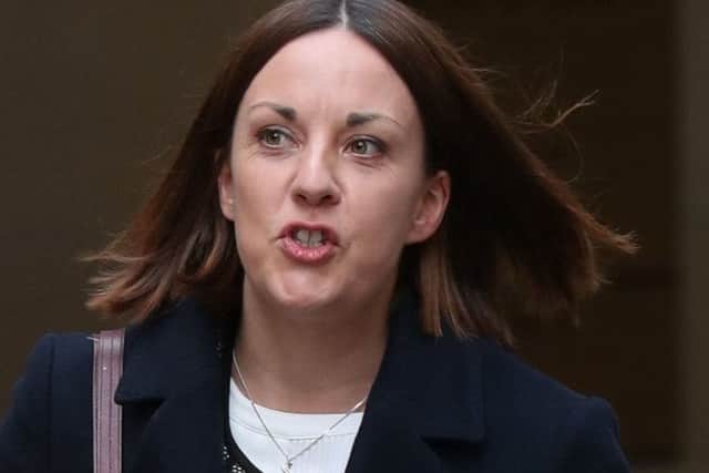Former Scottish Labour leader Kezia Dugdale leaves Edinburgh Sheriff Court where she is facing a defamation action brought by pro-independence blogger Stuart Campbell. Picture: Andrew Milligan/PA Wire