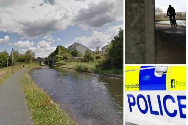 A group of youths attacked cyclists by the city's Union Canal. Pic: Google Maps/ Serge Cornu - Shutterstock/ Police Scotland