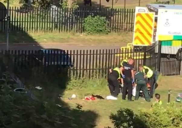 Video footage sent to the Edinburgh Evening News showed paramedics attempting to save the man.