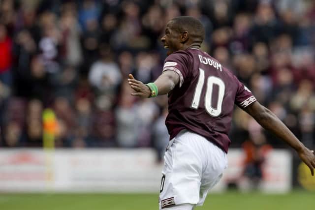 Arnaud Djoum scored the opener the last time the teams met at Tynecastle. Picture: SNS