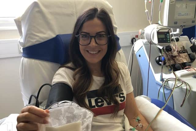 Former Miss Edinburgh Fiona Dickie is encouraging more people to join the stem cell register after making a donation to help a man with blood cancer in Sheffield.