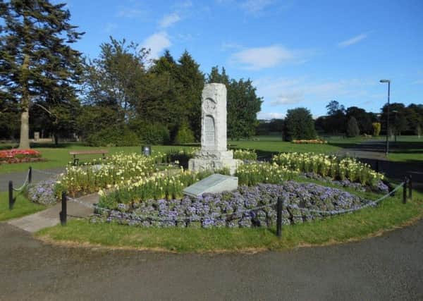 War Memorial in Newtongrange Welfare Park, photo by Tony Newjem