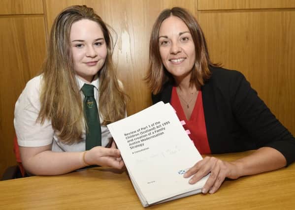 Heather Nicol, who organised a campaign to reduce the rights of abusive parents, with Kezia Dugdale. Picture: Greg Macvean