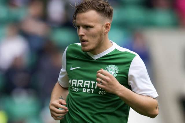 Jamie Insall in action for Hibs in a pre-season friendly with Birmingham at Easter Road. Picture: SNS Group
