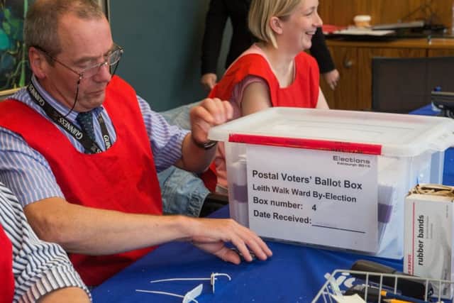 Staff prepare for the Leith Walk by-election at McDonald Road Library polling place (Picture: Ian Georgeson)