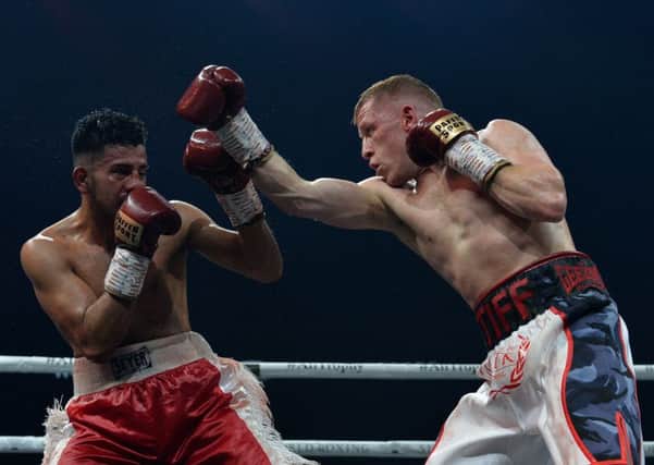 Stephen Tiffney pictured fighting  Arturo Lopez of Mexico at The SSE Hydro on November 3, 2018. Pic: Getty