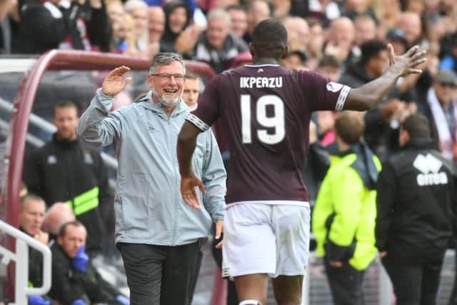 Hearts Uche Ikpeazu is ready to face Hibs, says manager Craig Levein. Picture: SNS/Craig Foy