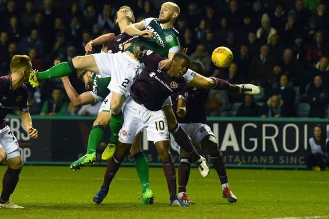 Hearts and Hibs will contest the third Edinburgh derby of the 2018/19 campaign tomorrow. Picture: SNS Group