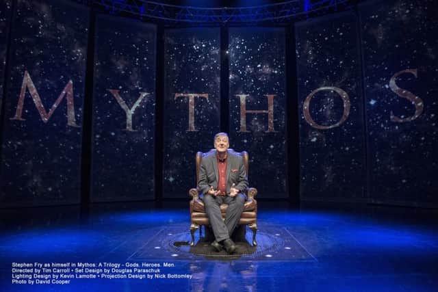 Stephen Fry will be appearing in Mythos: A Trilogy - Gods. Heroes. Men. Pic: David Cooper