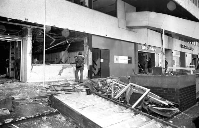The aftermath of the fatal bomb attack on the Mulberry Bush pub in Birmingham. Pic: PA Wire