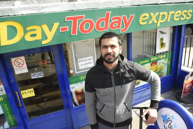 Fahad Raza, who owns Day Today Express on Castle Street. Pic: Greg Macvean