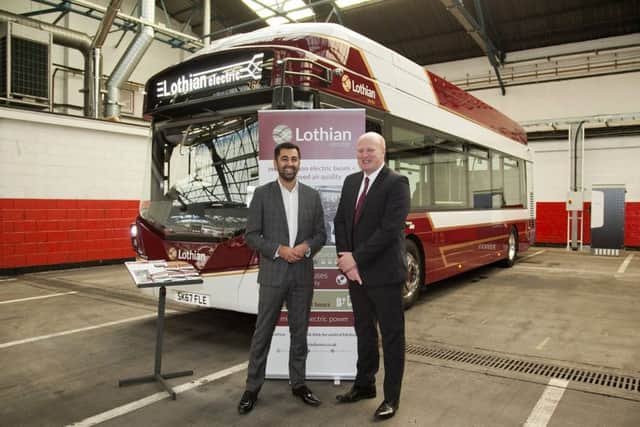 Richard Hall, Managing Director of Lothian buses with then Transport Minister, Humza Yousaf