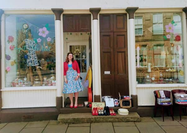 Wendy Winter, owner of Forget Me Not, selling antique, vintage and retro second hand items at 50 North Street, Bo'ness.