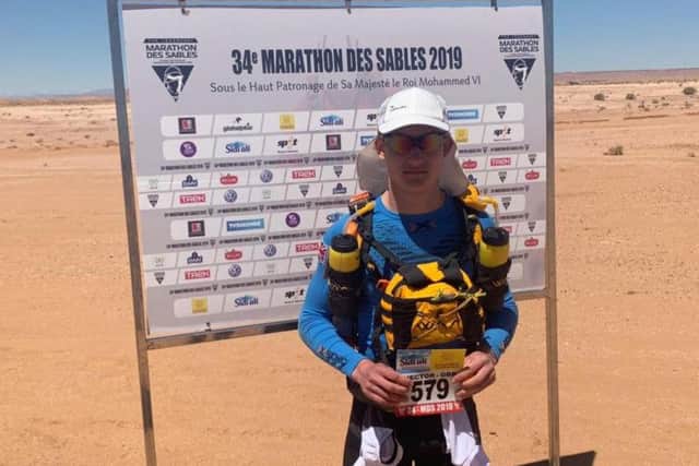 Hector Skipworth, 17, is taking part in the Marathon des Sables, one of the world's most gruelling endurance challenges (Photo: Harriet Skipworth)