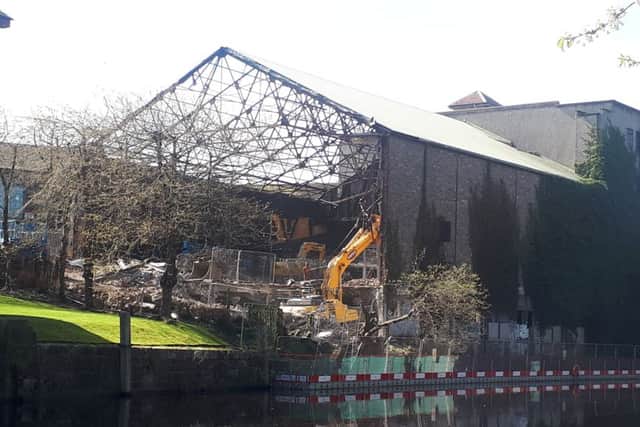 Demolition of the old auditorium is well under way. Picture: TSPL