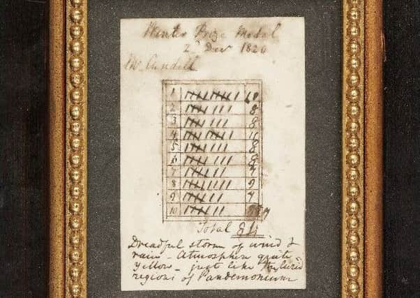 The oldest scorecard in the world from when a Mr Cundell played Musselburgh in 1820. Picture: Contributed