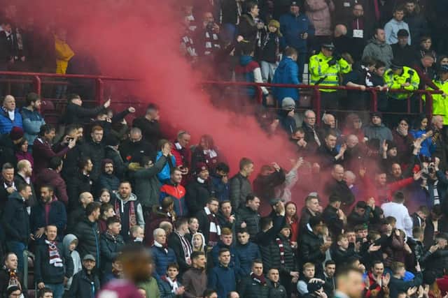 Flares were let off during Saturday's derby. Picture: SNS Group