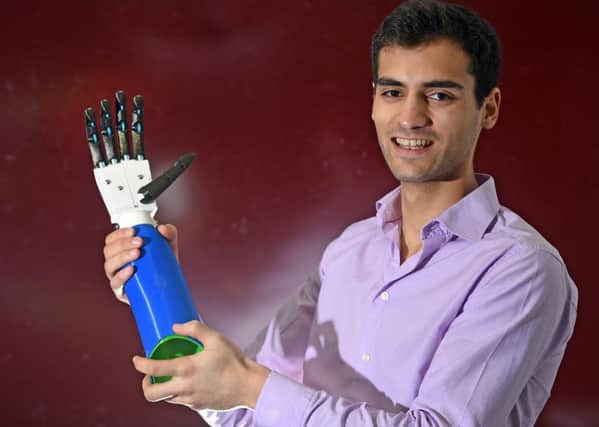 Scottish students including George Dzavaryan have developed a groundbreaking prototype of affordable 3D-printed prosthetic arms. Picture: Neil Hanna