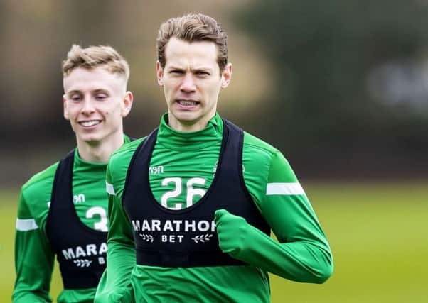 Jonathan Spector trains with striker Oli Shaw at East Mains. The pair will be looking to provide competition for the first XI