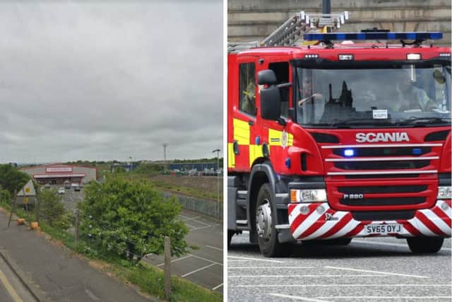 The fire broke out near to a railway bridge close to Matalan this morning. Pic: Google Maps