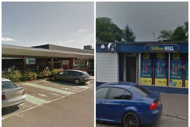 The incidents  at William Hill in Uphall Road, Pumpherston (right) and the Ladbrokes in Carmondean, Livingston.