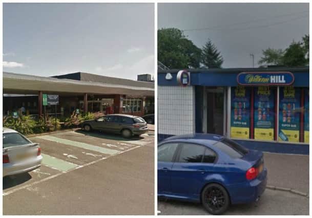 The incidents  at William Hill in Uphall Road, Pumpherston (right) and the Ladbrokes in Carmondean, Livingston.