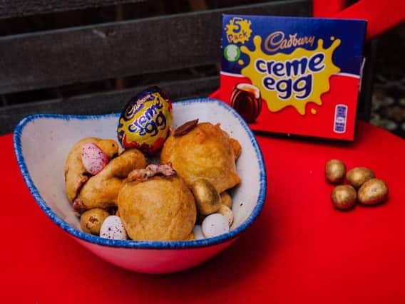 Deep-fried Creme egg available at Bertie's