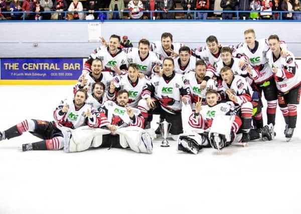 Murrayfield Racers celebrate at their ice rink. Picture: Ian Coyle
