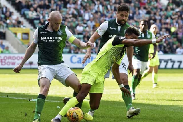 David Gray, left, and Darren McGregor have been mainstays of Paul Heckingbottom's Hibs squad. Pic: SNS