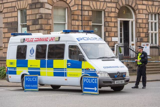 A man has been arrested in connection with the murder of Bradley Welsh. He has since been released pending further inquiries. Pictured is a police van at the scene today. Pic: Ian Georgeson