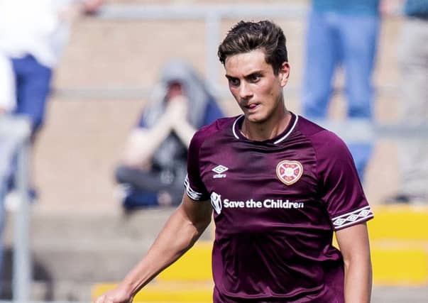 Alex Petkov in action for Hearts during a pre-season friendly against Forfar. Picture: SNS Group