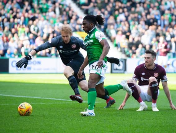 Hibs fans were impressed with Stephane Omeongas performance against Hearts.