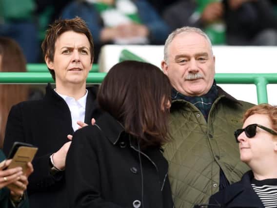 Leeann Dempster hit out at a Hearts fans who damaged seats in the away end. Picture: SNS