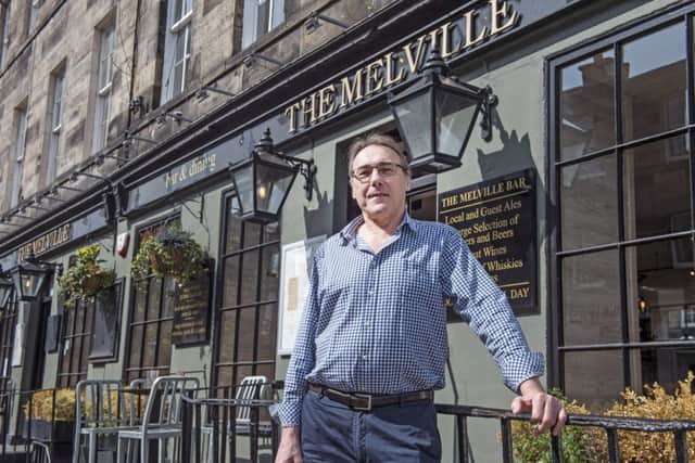 Melville Bar, William Street, Edinburgh.Owner Ghislain Aubertel outside the Melville Bar. Pic: Neil Hanna Photography