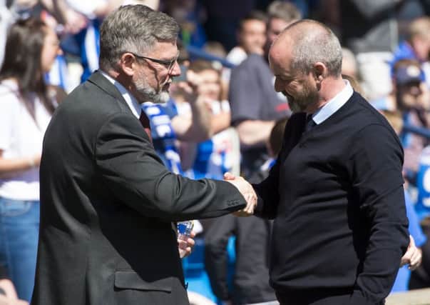 Craig Levein and Steve Clarke will meet this weekend when Hearts take on Kilmarnock. Pic: SNS