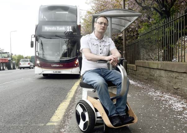 Rab Hallett, who suffers from Fibromylagia and EDS, has been having some issues with the new lothian buses that have been introduced. Pic: Lisa ferguson