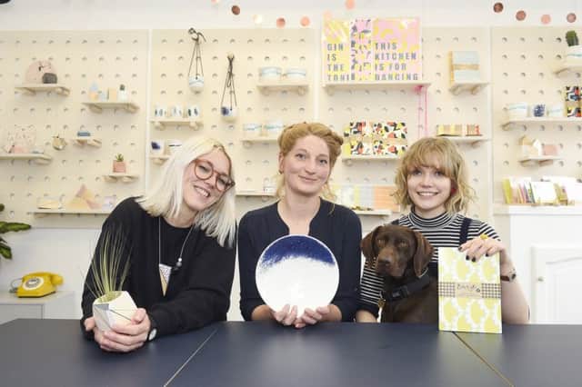 We Make owners Lucyna Batura, Anna Bowes and Amy Buchanan.  Their shop, studio and workspace is on Montrose Terrace, Edinburgh.