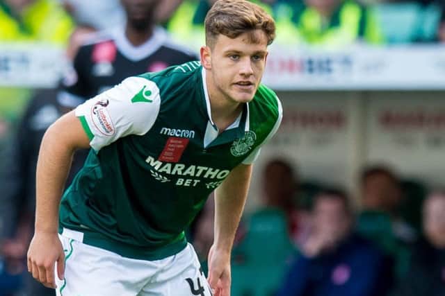 Jamie Gullan in action for Hibs against Hamilton. Picture: SNS Group