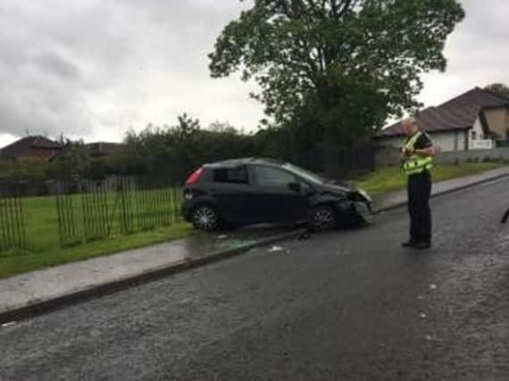 The driver of this Fiat Punto fled the scene. PIC: Becky Bain